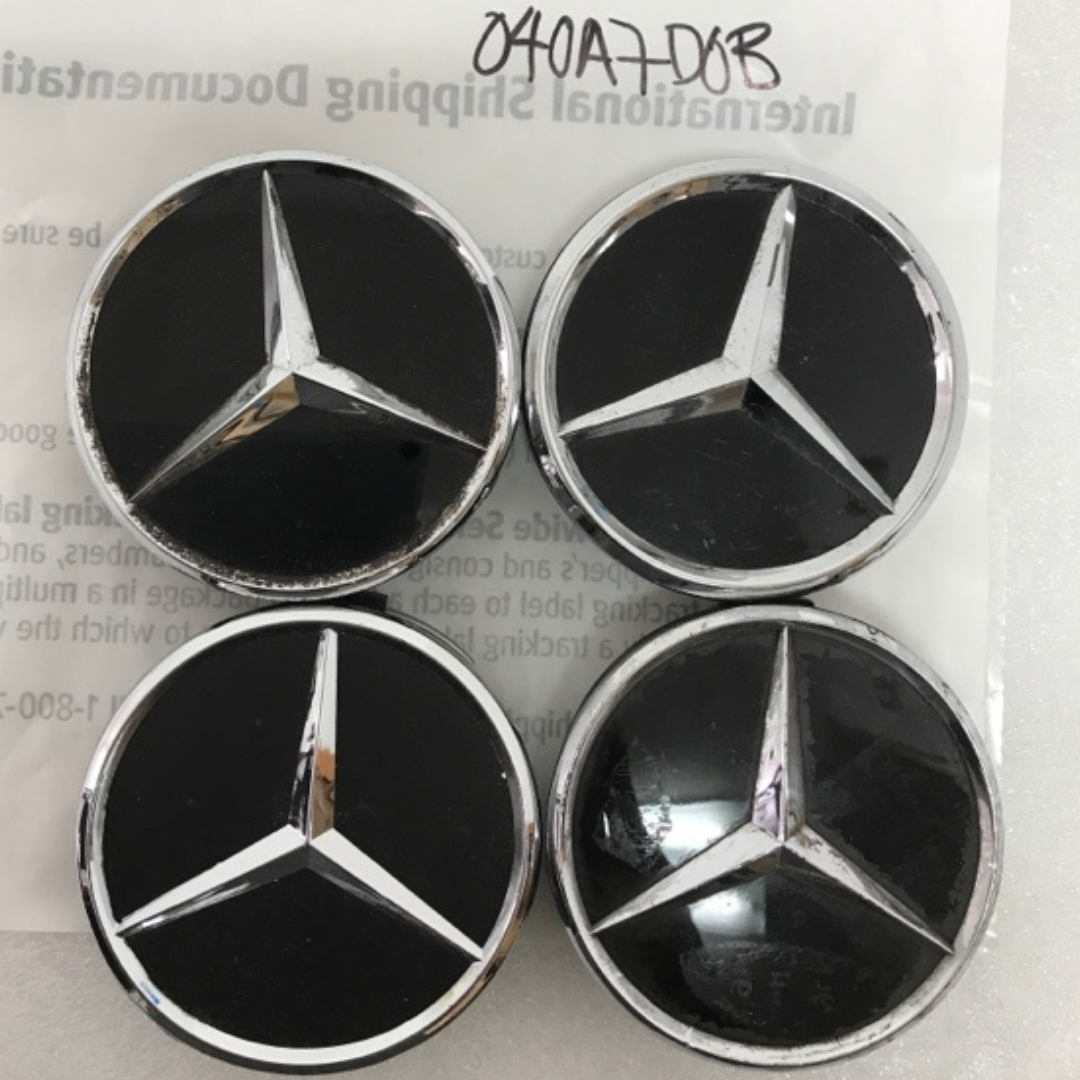 Set of 4 Mercedes-Benz Matte Black Wheel Center Hub Caps 75mm 040a7d0b