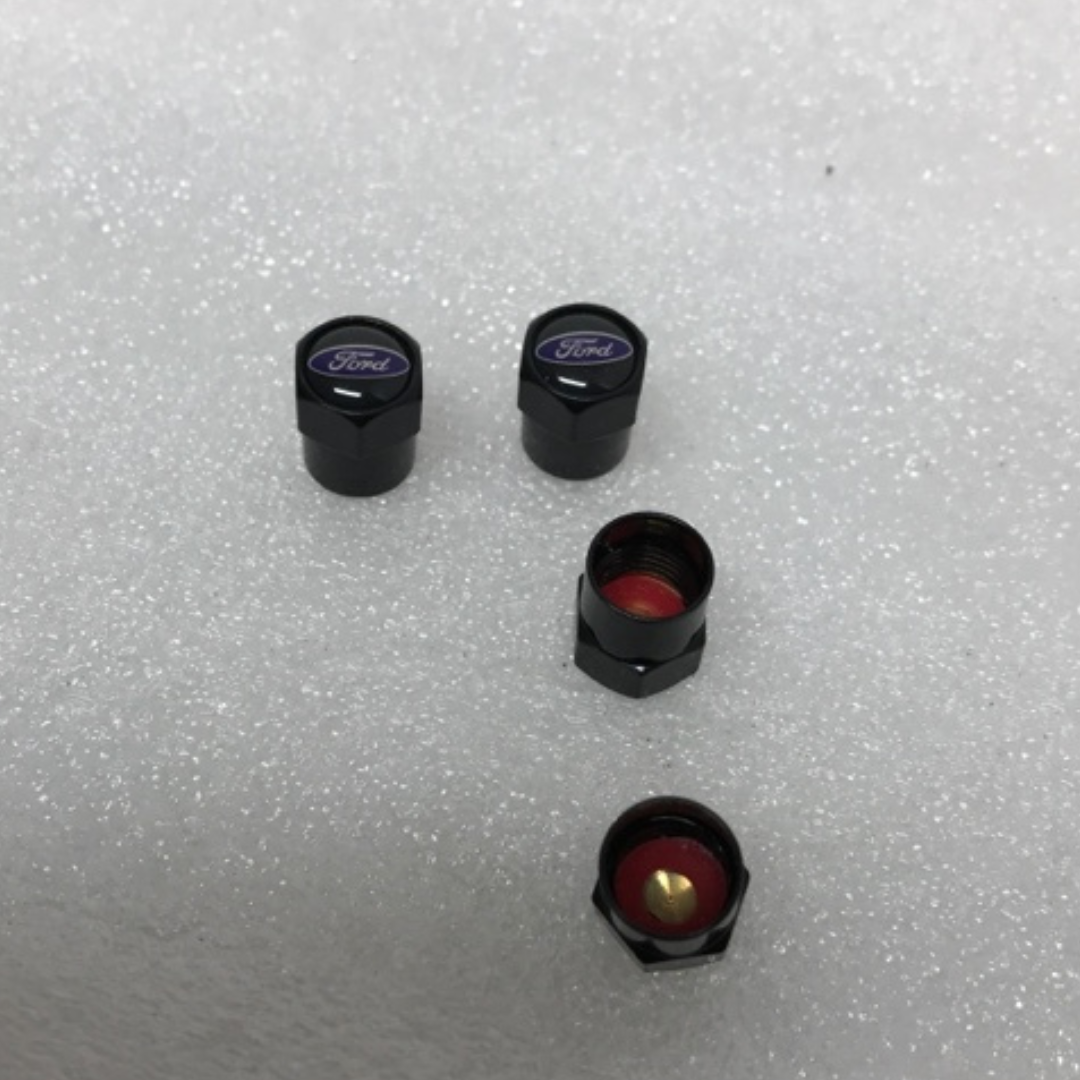Set of 4 Ford Wheel Air Stem Valve Caps e029f341