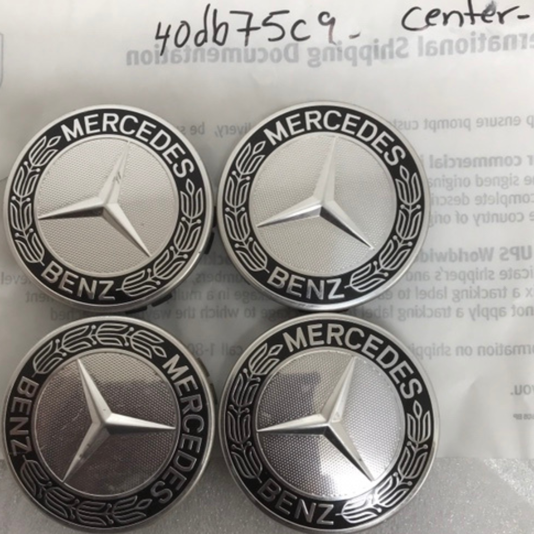 Set of 4 Mercedes 75MM Classic Dark Blue Wheel Center Hub Caps AMG 40db75c9