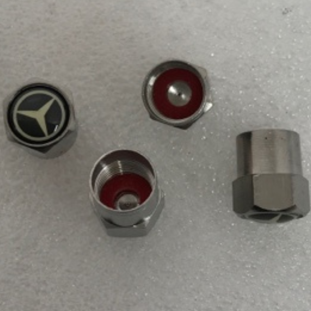 Set of 4 Mercedes Tire Valve Stem Caps For Car 729d6484