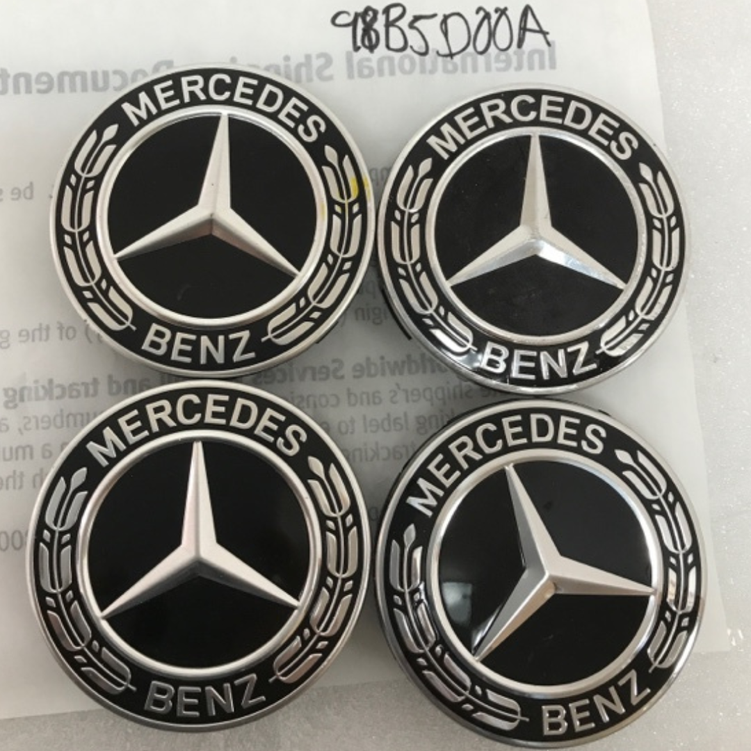 Set of 4 Mercedes-Benz Black Wheel Center Caps 75MM A1714000025 98b5d00A