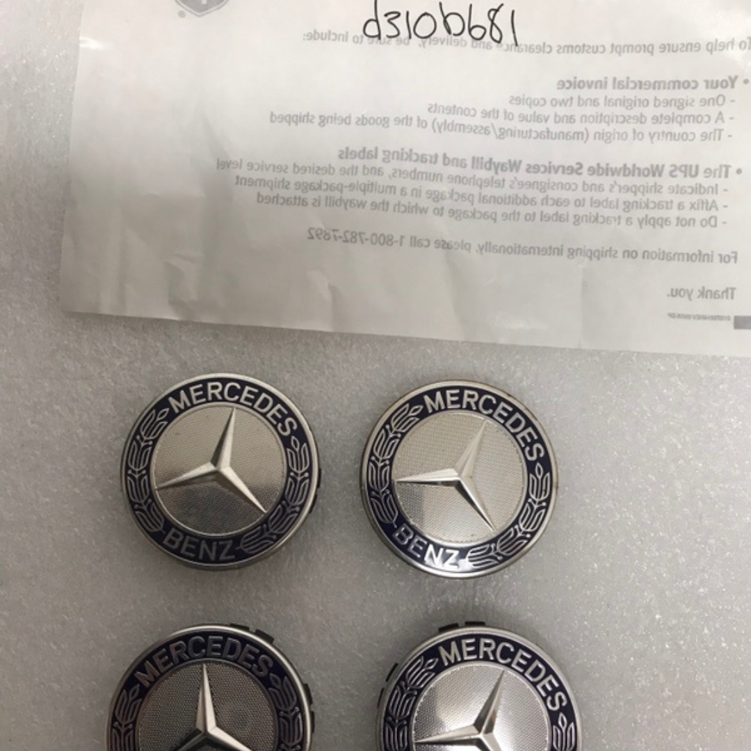 Set of 4 Mercedes 75MM Classic Dark Blue Wheel Center Hub Caps AMG d310b681
