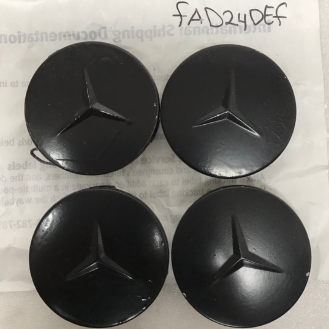 Set of 4 Mercedes 75MM Center Hub Caps AMG Black A1714000025 fad24def