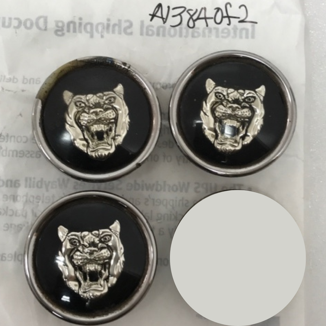 Set of 3 Jaguar Black Wheel Emblem Center Hub Cap MXD6249CA a13840f2