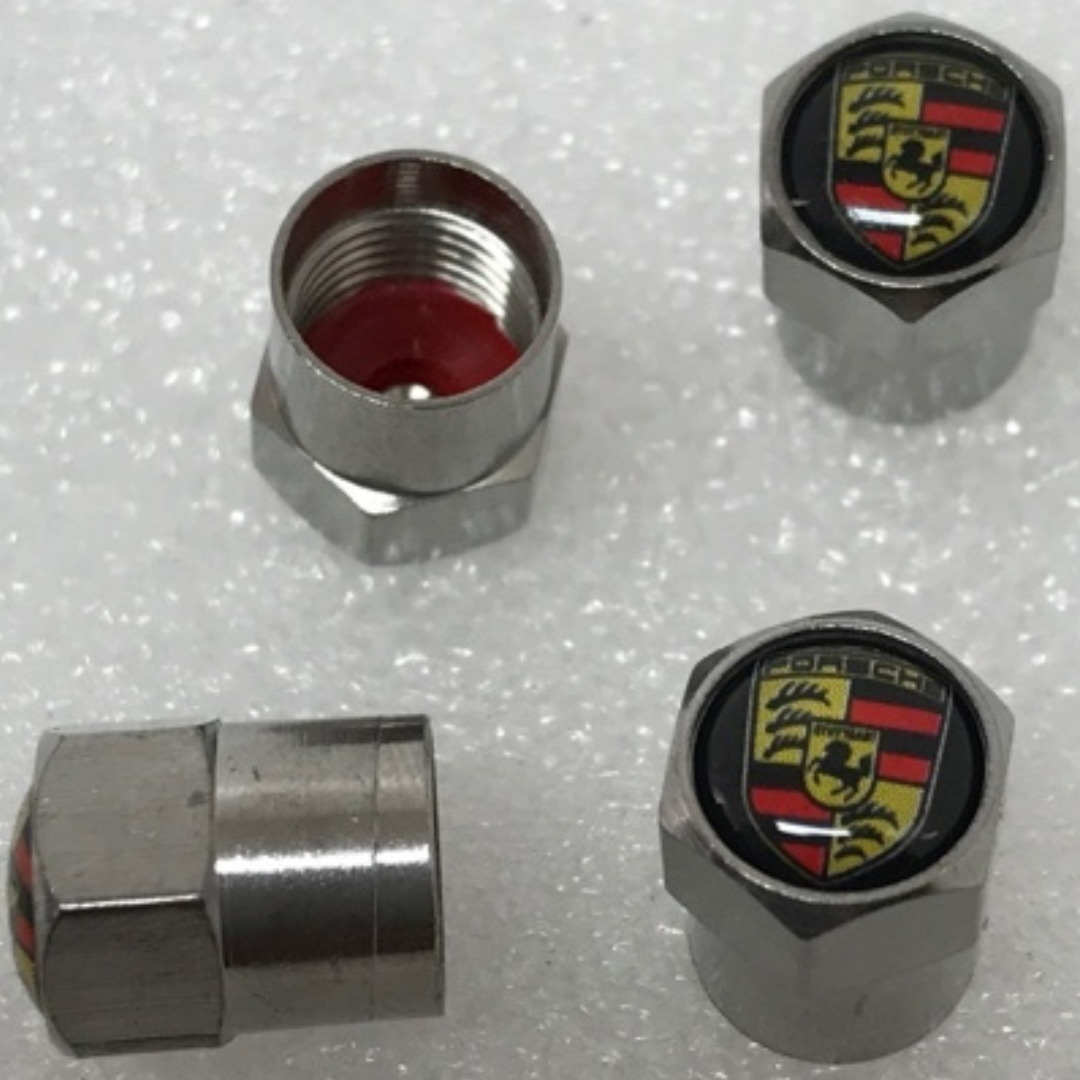 Set of 4 Porsche Tire Valves For Car b750da6f