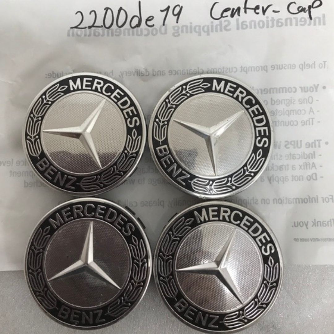 Set of 4 Mercedes 75MM Classic Dark Blue Wheel Center Hub Caps 2200de19