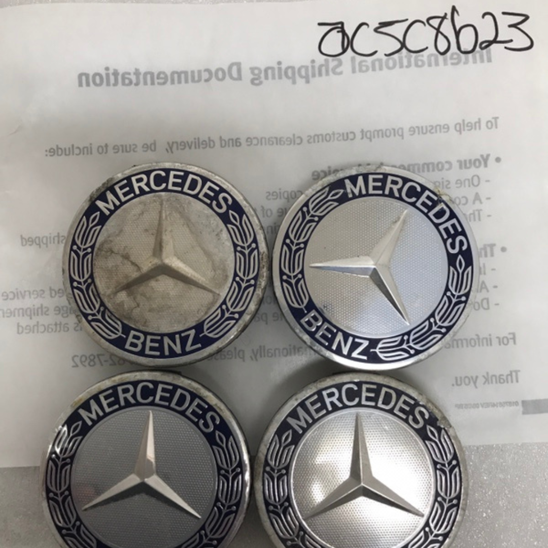 Set of 4 Mercedes 75MM Classic Dark Blue Wheel Center Hub Caps ac5c8b23