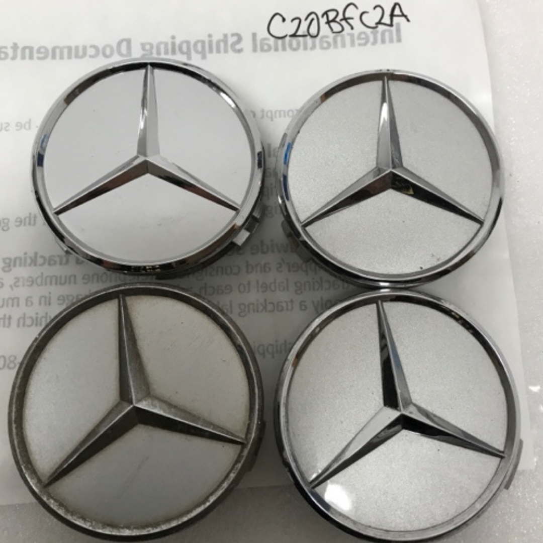 4x for Mercedes-Benz Silver Wheel Center Hub Caps 75mm c20bfc2a