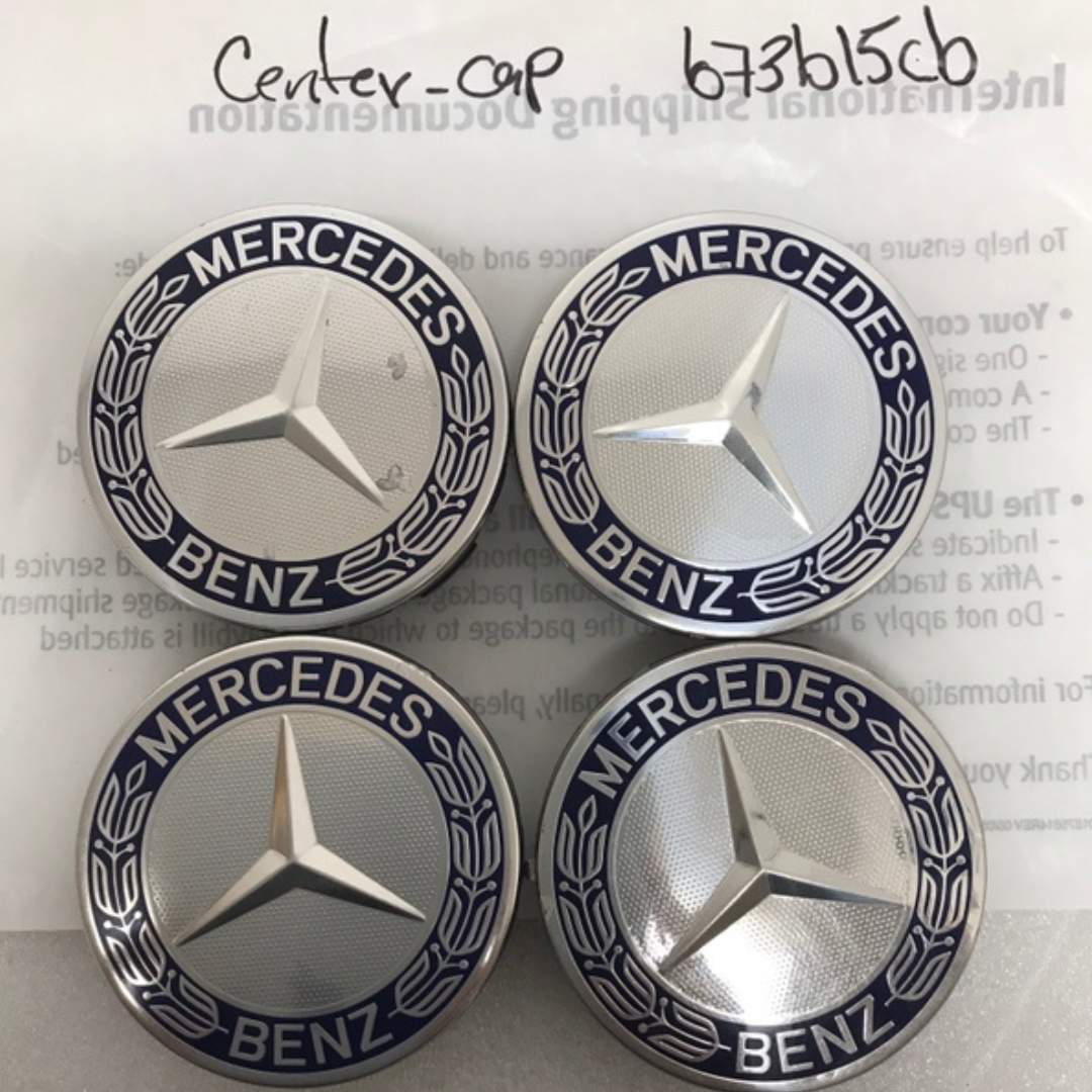 Set of 4 Mercedes 75MM Classic Dark Blue Wheel Center Hub Caps b73b15cb