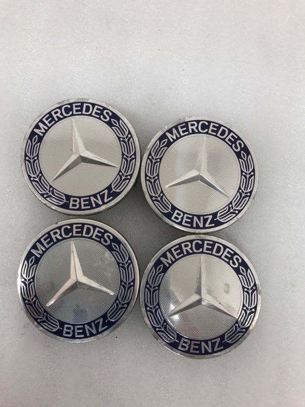 4PC Mercedes 75MM Classic Dark Blue Wheel Center Hub Caps AMG Wreath ce545d84