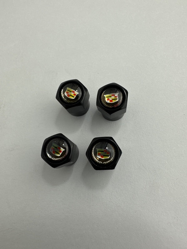 Set of 4 Universal Cadillac Black Wheel Stem Air Valve Caps E1EA0b59B