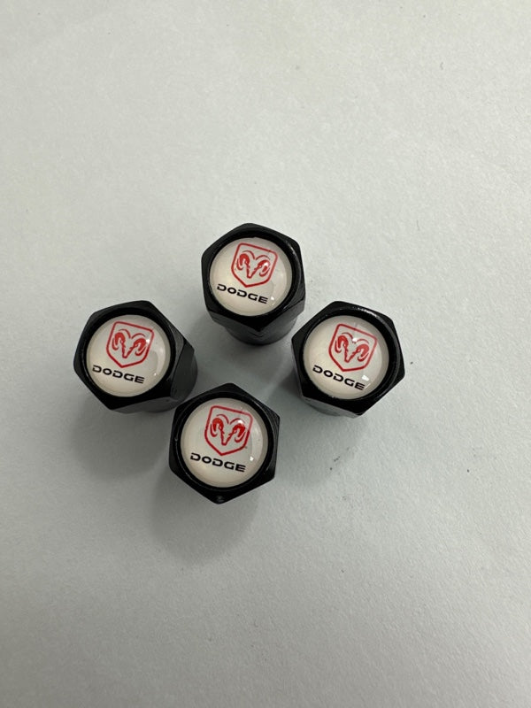 Set of 4 Universal Dodge Black Wheel Stem Air Valve Caps ec468311