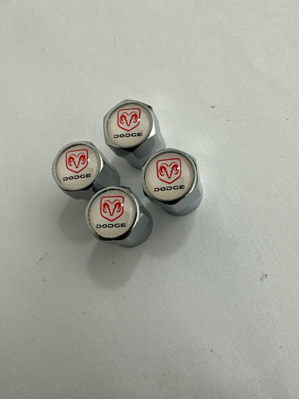 Set of 4 Universal Dodge Silver Wheel Stem Air Valve Caps ec468311
