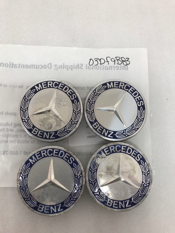 4PC Mercedes 75MM Classic Dark Blue Wheel Center Hub Caps AMG Wreath 03df9bb3