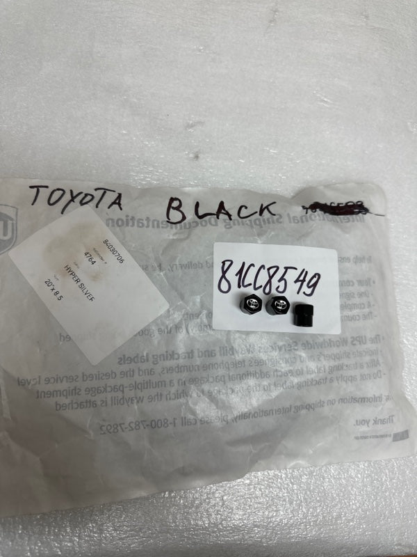 Set of 4 Universal Toyota Black Wheel Stem Air Valve Caps 81cc8549