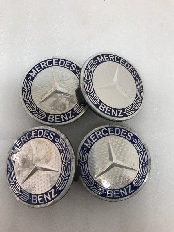 4PC Mercedes 75MM Classic Dark Blue Wheel Center Hub Caps AMG Wreath 03df9bb3