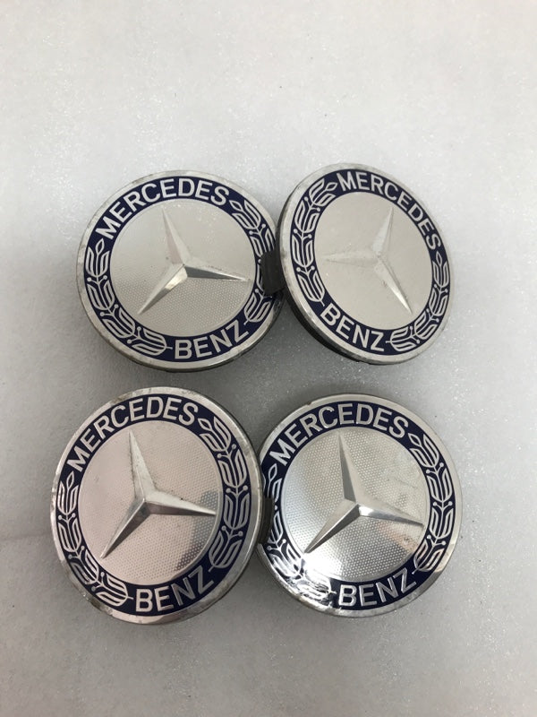 4PC Mercedes 75MM Classic Dark Blue Wheel Center Hub Caps AMG Wreath ce545d84