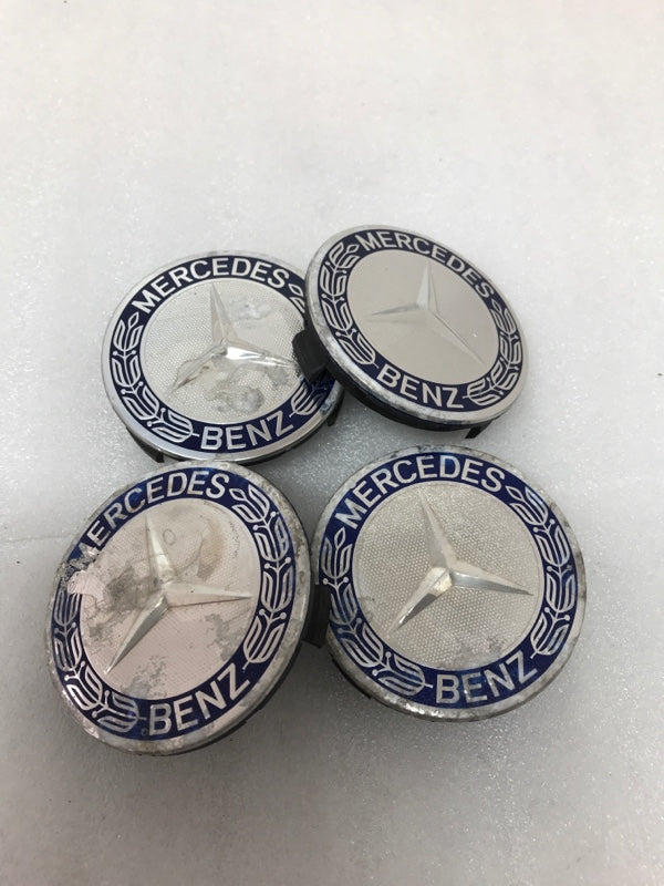 4PC Mercedes 75MM Classic Dark Blue Wheel Center Hub Caps AMG Wreath 03df9bb3