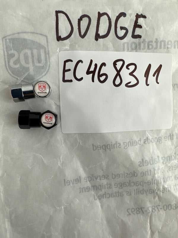 Set of 4 Universal Dodge Silver Wheel Stem Air Valve Caps ec468311