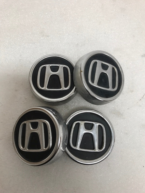 Set of 4 Honda Black Wheel Rim Center Caps Chrome Logo 69 MM 44732S7SJ01