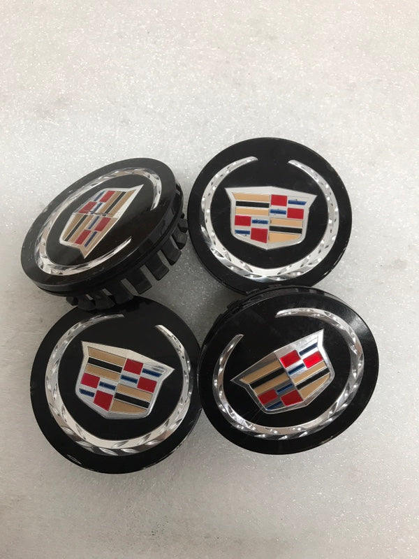 Set of 4 Cadillac ATS CTS CTS-V DTS STS SRX black center cap 9597375 4d3c9901