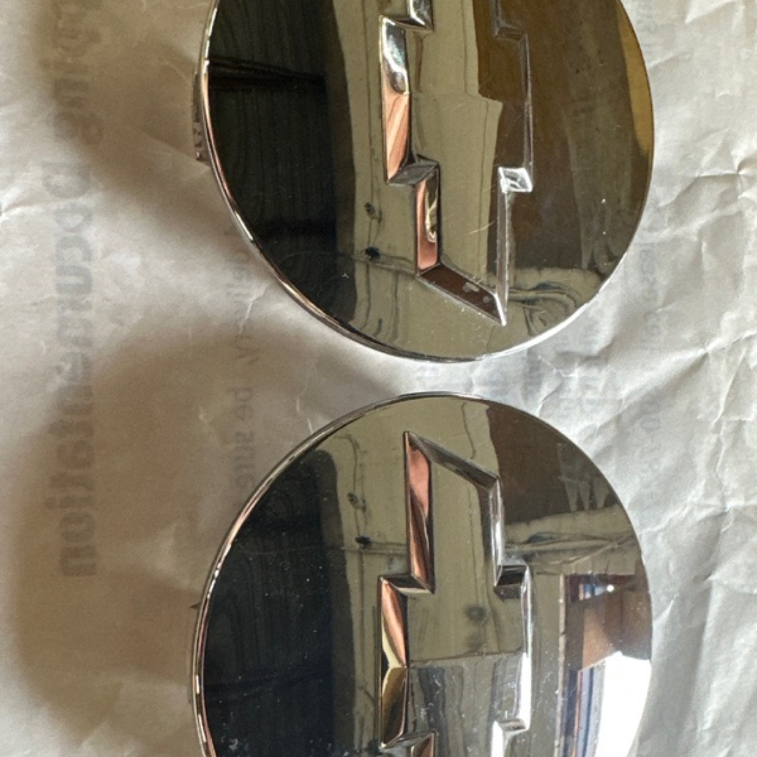 Set of 2 Chevy Silverado Suburban Tahoe Silver Wheel Center Hub Caps eeae608c