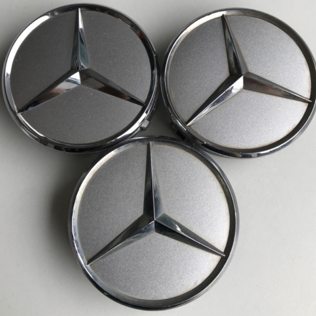 Set of 3 Mercedes-Benz Silver Wheel Hub Center Cap A2204000125 ef53565a