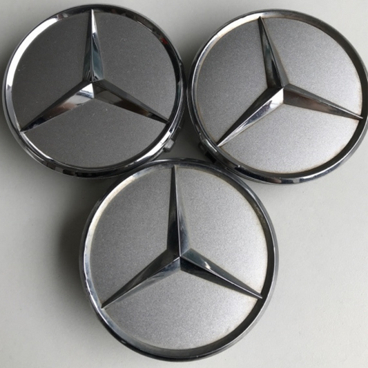Set of 3 Mercedes-Benz Silver Wheel Hub Center Cap A2204000125 ef53565a