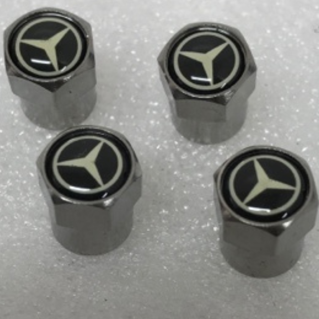 Set of 4 Mercedes Tire Valve Stem Caps For Car 729d6484
