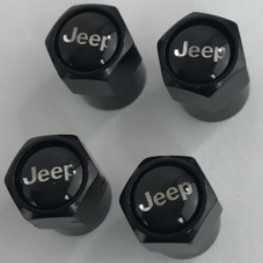 Set of 4 Universal Jeep Black Wheel Stem Air Valve Caps 058edb6f