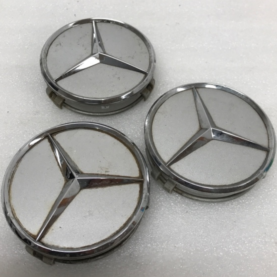 Set of 3 Mercedes Benz Silver Center Caps A2204000125 75 MM dfb9316f