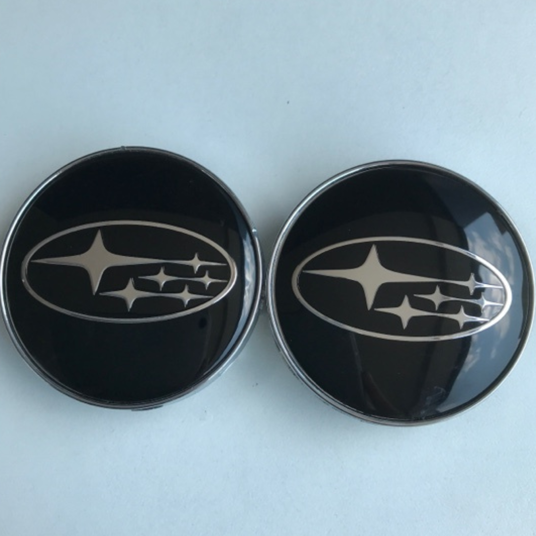 SET OF 2 Subaru Wheel Center Cap Black ce6db6d1