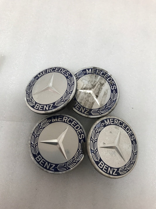 Set of 4 Mercedes 75MM Classic Dark Blue Wheel Center Caps AMG Wreath 93ccbd68