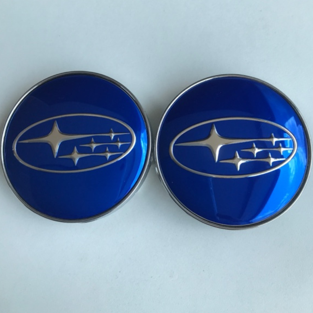 SET OF 2 Subaru Wheel Center Cap Blue 0707711c