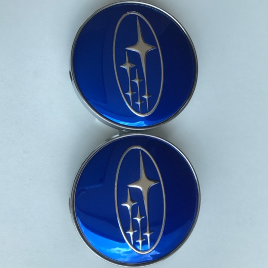 SET OF 2 Subaru Wheel Center Cap Blue 0707711c