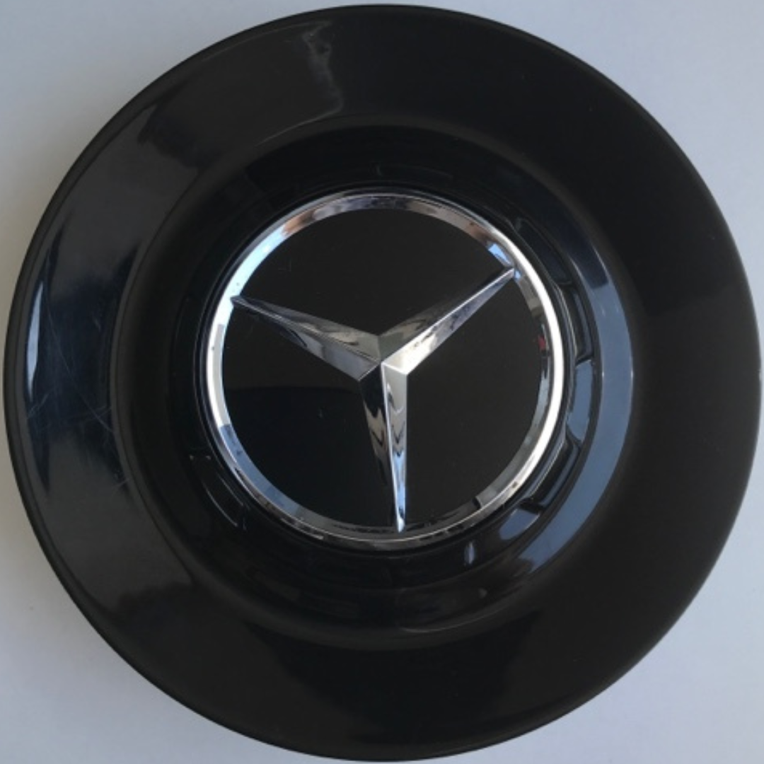 Set of 3 Mercedes Benz OEM Genuine Black Wheel Center Caps 2b2a0969 A0004001100