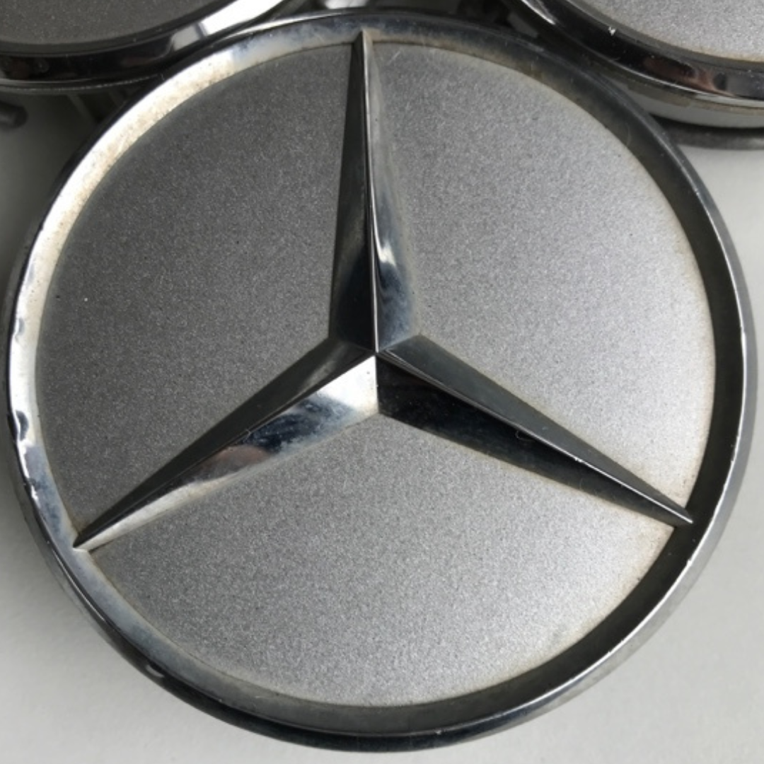 Set of 3 Mercedes-Benz Silver Wheel Hub Center Cap A2204000125 ef53565a
