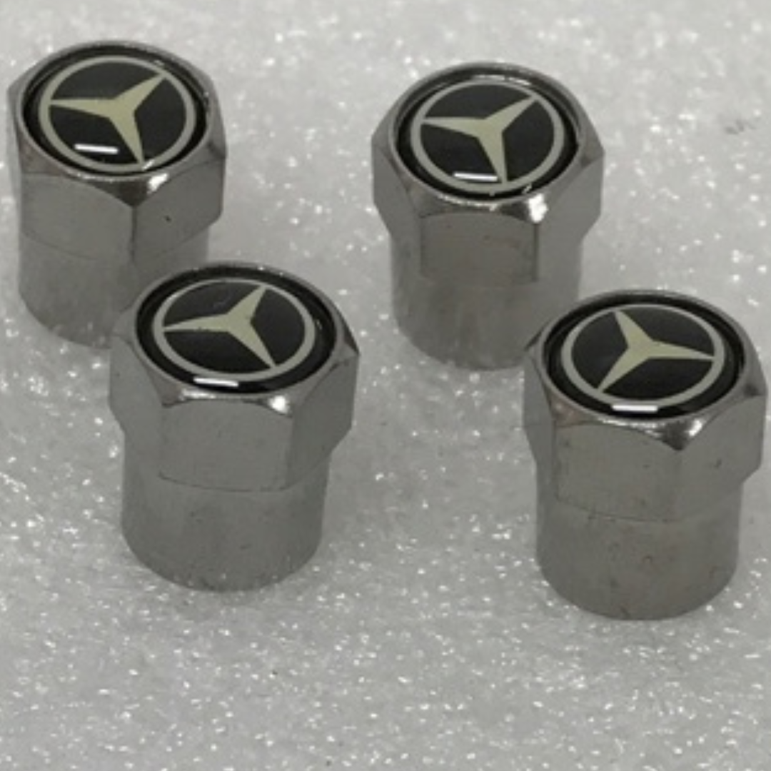 Set of 4 Mercedes Tire Valve Stem Caps For Car 729d6484