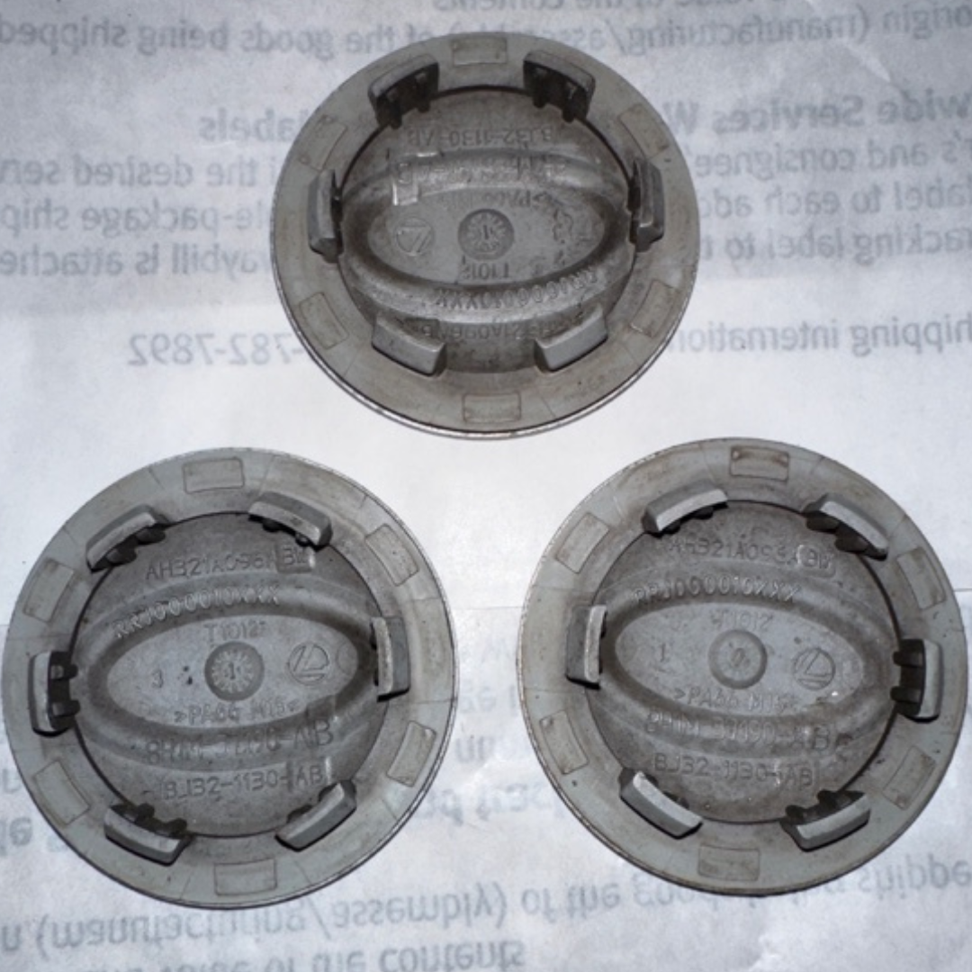 Set of 3 Range Rover Wheel Center Caps Glossy Black 63mm 29cb4848