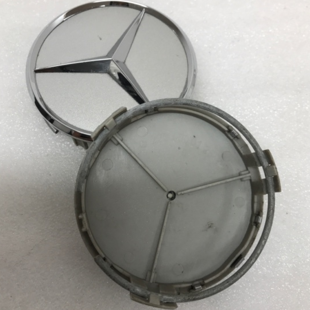 SET OF 2 Mercedes Benz SILVER Center Caps 2204000125 75 MM 365def1d