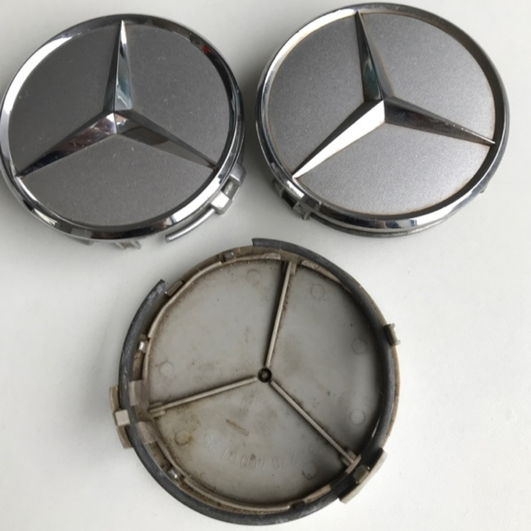 Set of 3 Mercedes-Benz Silver Wheel Hub Center Cap A2204000125 ef53565a