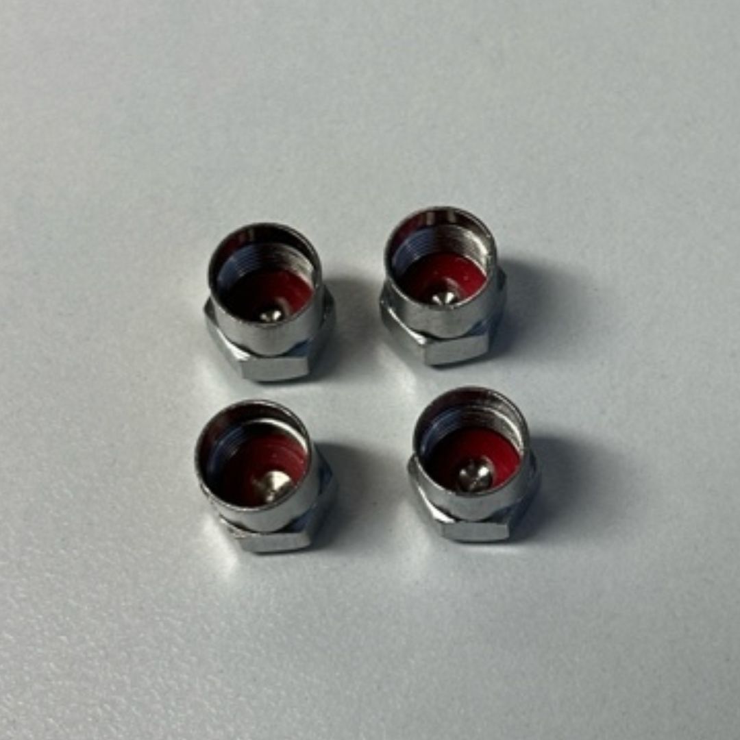 Set of 4 Hyundai Silver Wheel Stem Air Valve Caps 3266aa58