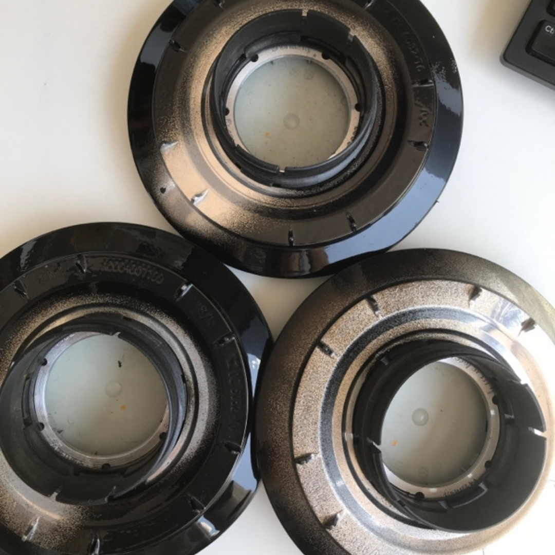 Set of 3 Mercedes Benz OEM Genuine Black Wheel Center Caps 2b2a0969 A0004001100