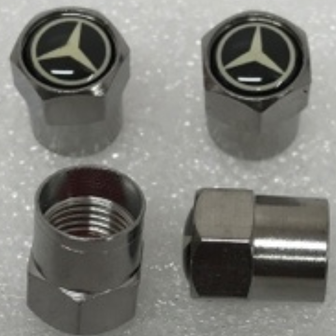 Set of 4 Mercedes Tire Valve Stem Caps For Car 729d6484