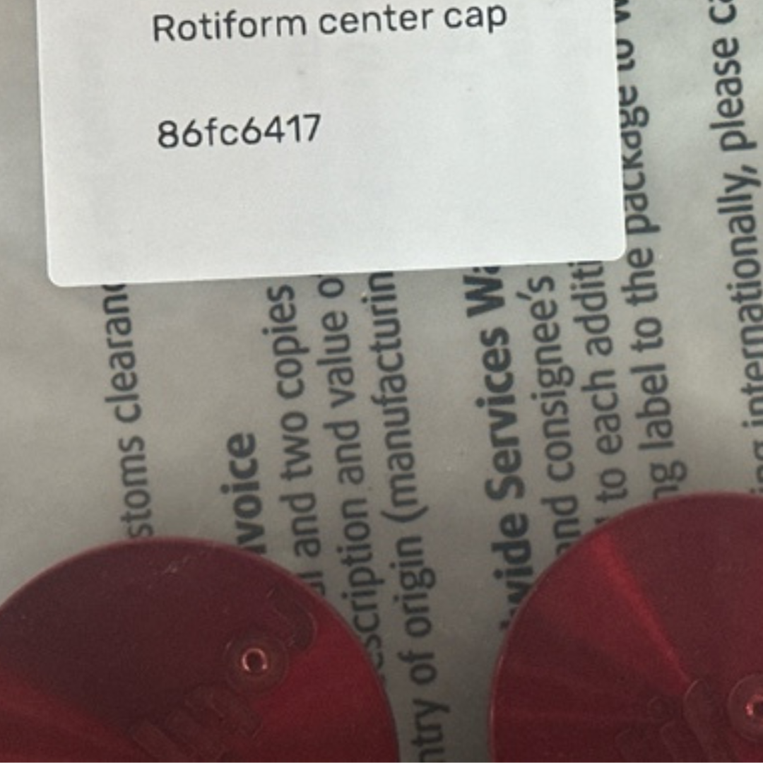 Set of 2 ROTIFORM Red center caps 86fc6417