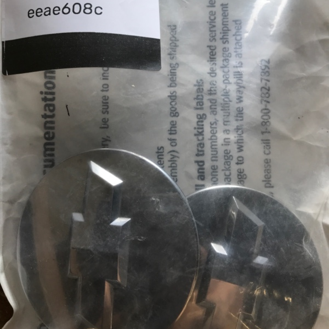 Set of 2 Chevy Silverado Suburban Tahoe Silver Wheel Center Hub Caps eeae608c