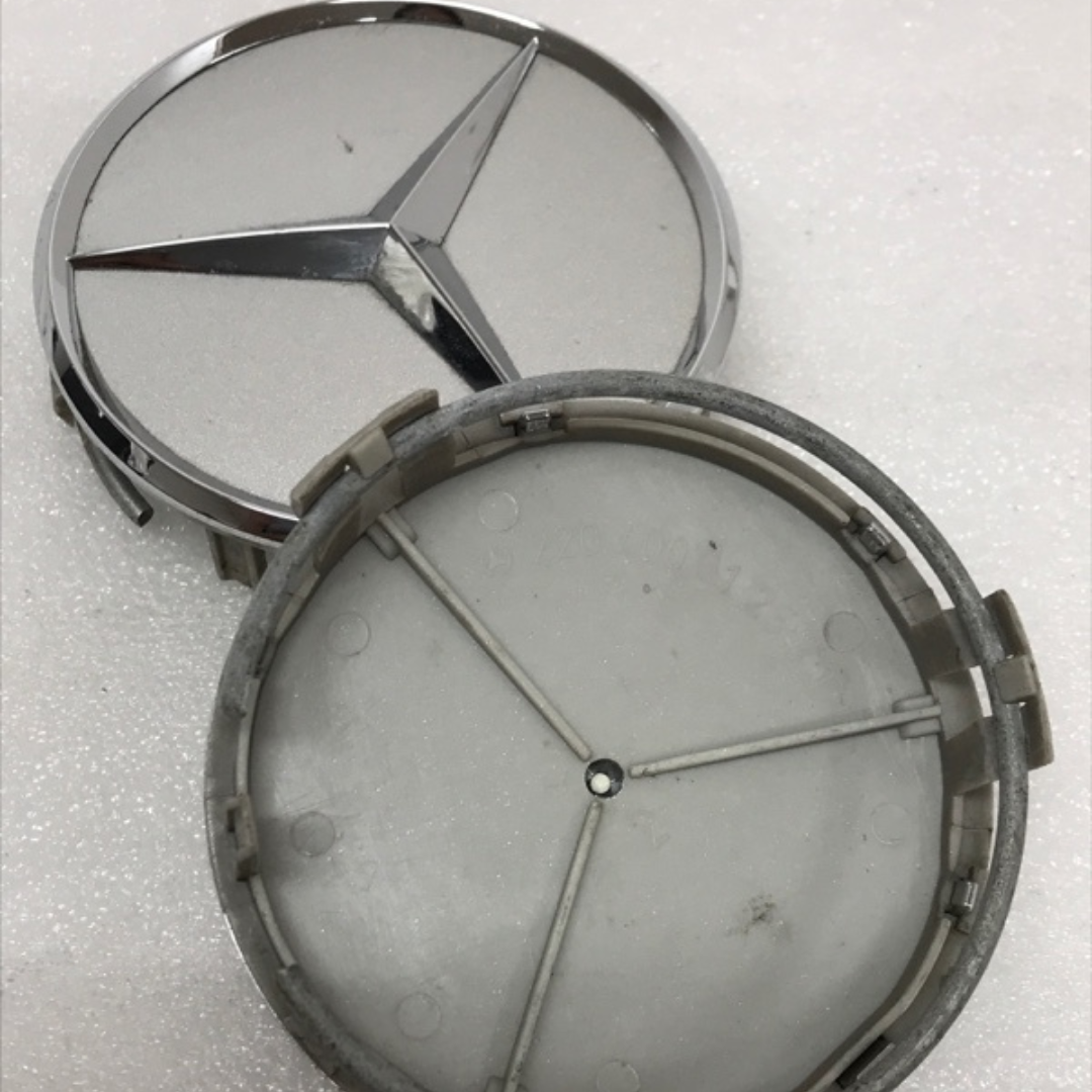 SET OF 2 Mercedes Benz SILVER Center Caps 2204000125 75 MM 365def1d