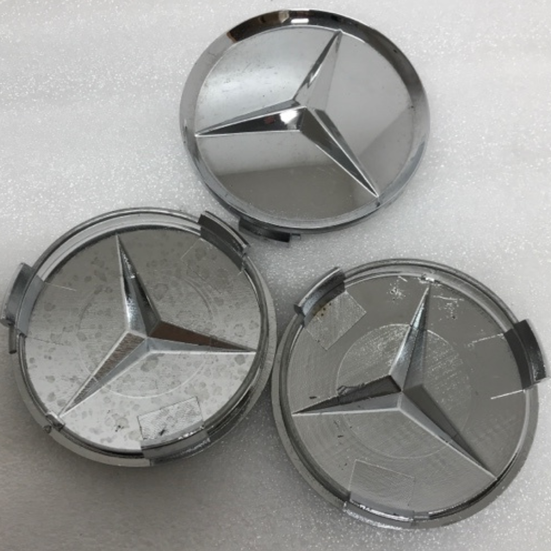 SET OF 3 Mercedes Benz CHROME CENTER CAPS A1714000125 a8368d4f