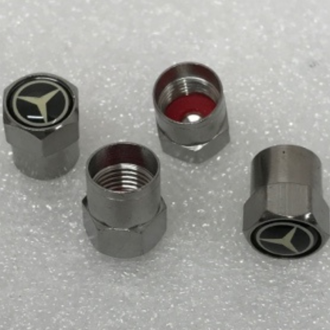 Set of 4 Mercedes Tire Valve Stem Caps For Car 729d6484
