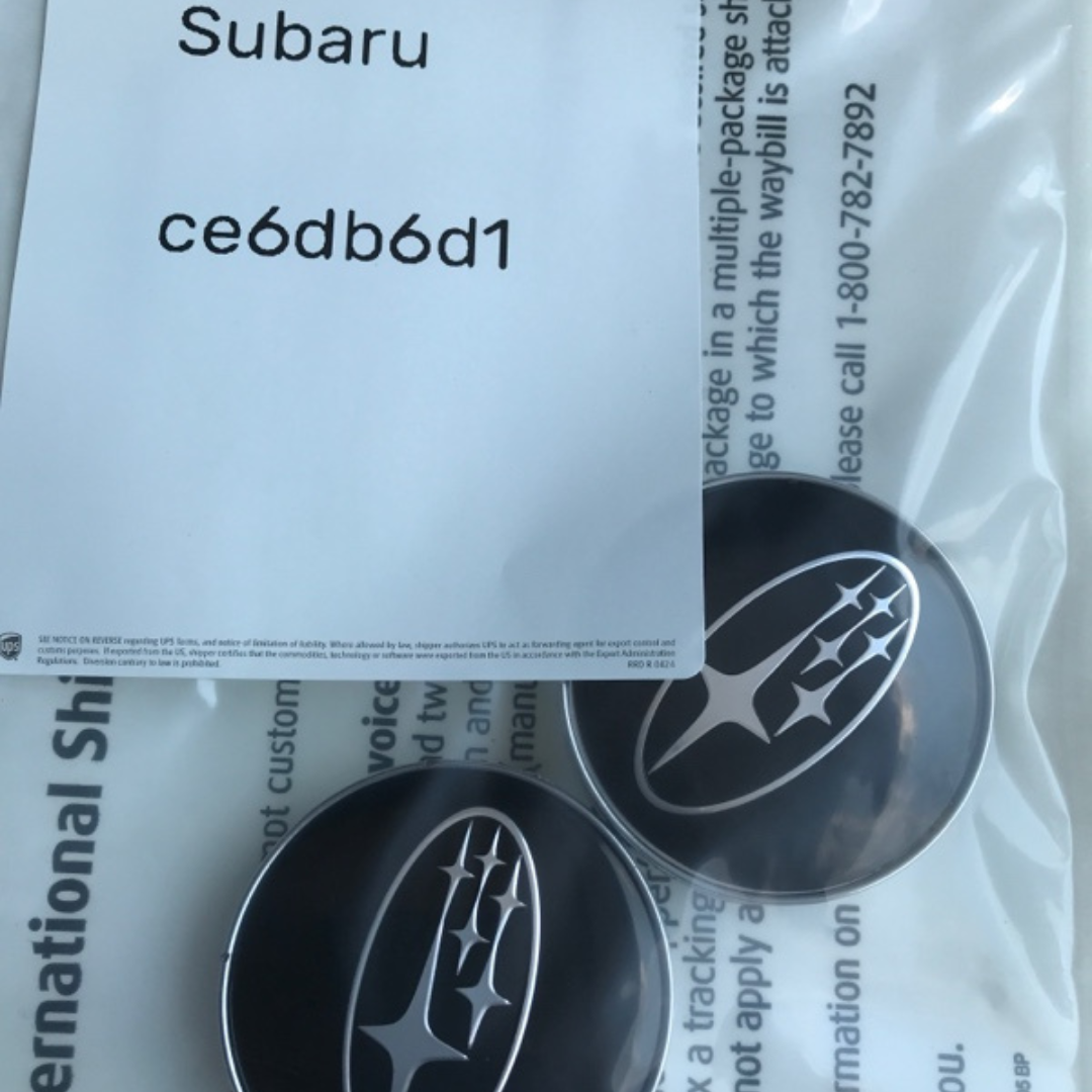SET OF 2 Subaru Wheel Center Cap Black ce6db6d1